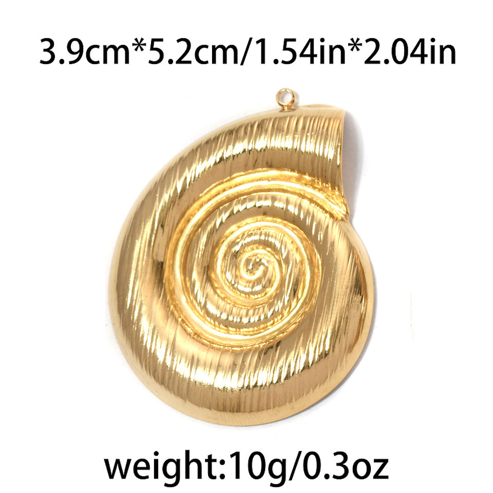 Elvane - Smooth and Ribbed Spiral Shell Pendant Only