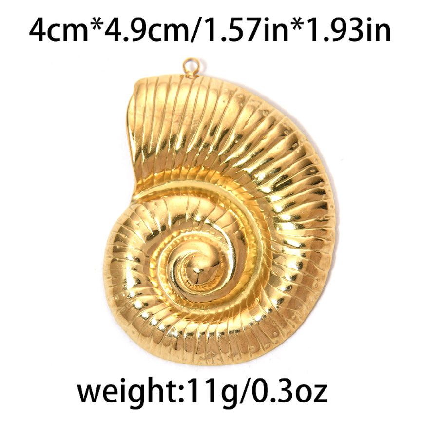 Elvane - Smooth and Ribbed Spiral Shell Pendant Only