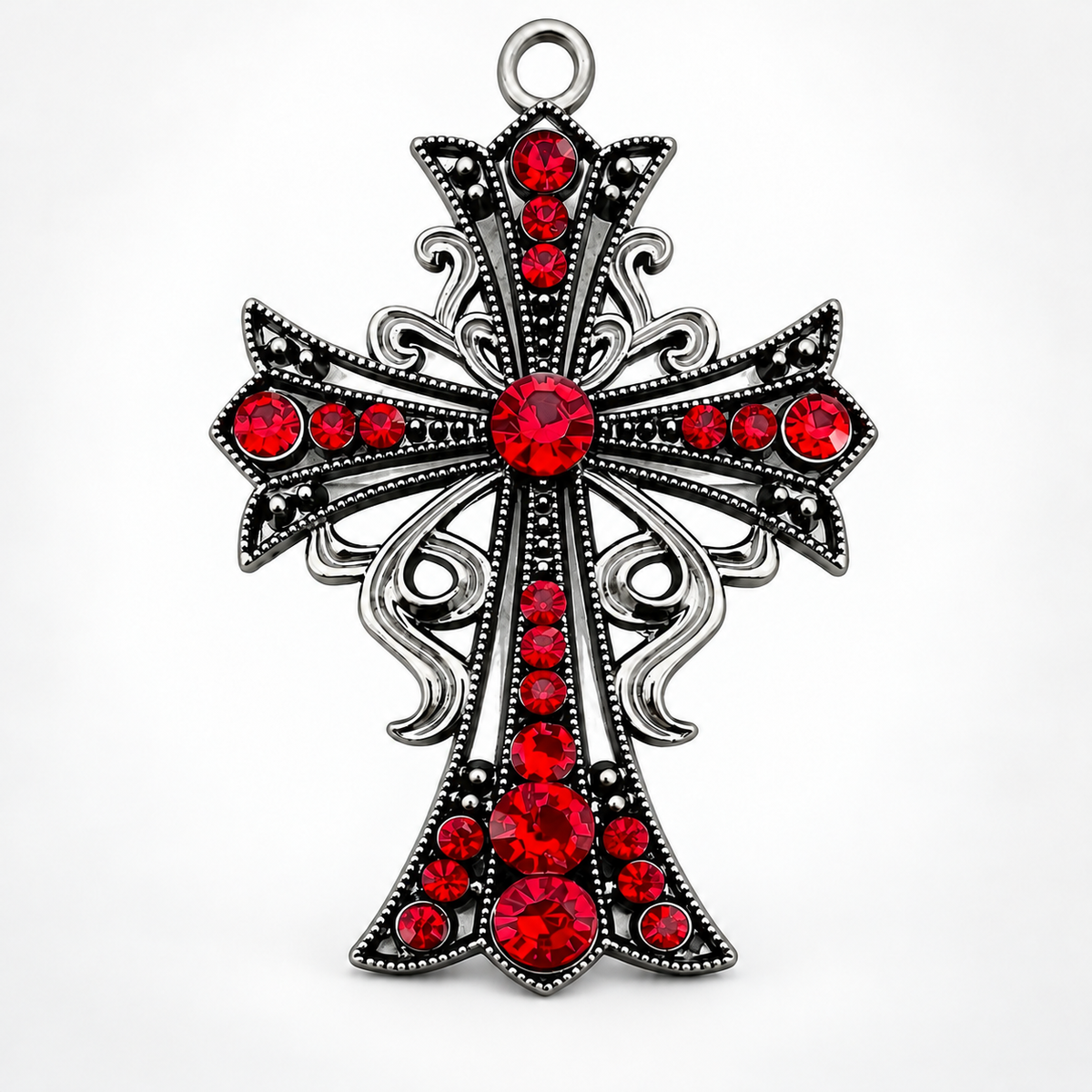 Elvane - Gothic Red Accent Cross Pendant Only