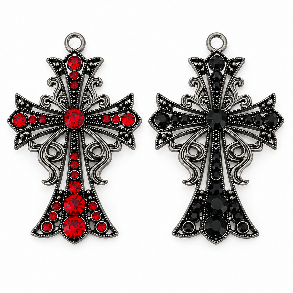 Elvane - Gothic Red and Black Cross Pendant Only