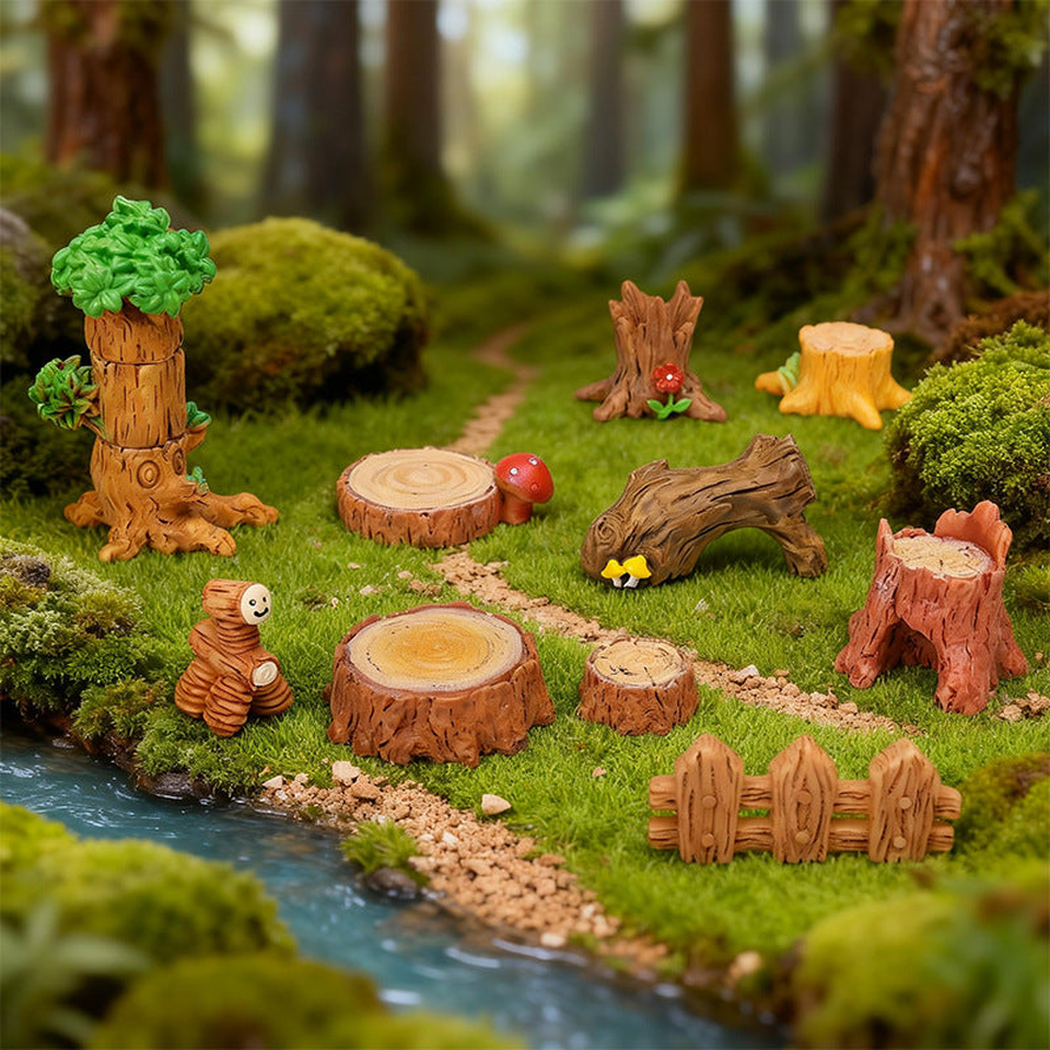 Objella - Woodland Stump Furniture Miniature Ornament