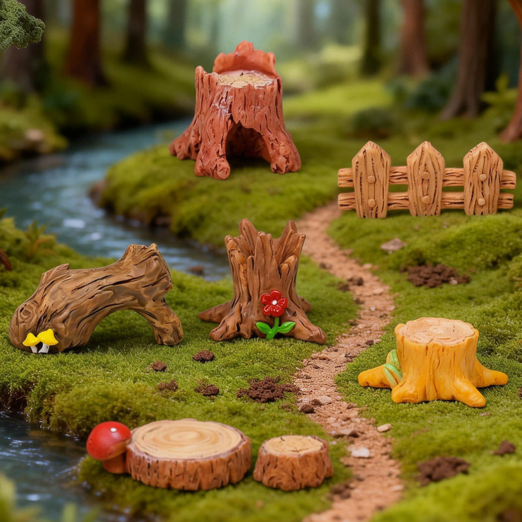 Objella - Woodland Stump Furniture Miniature Ornament