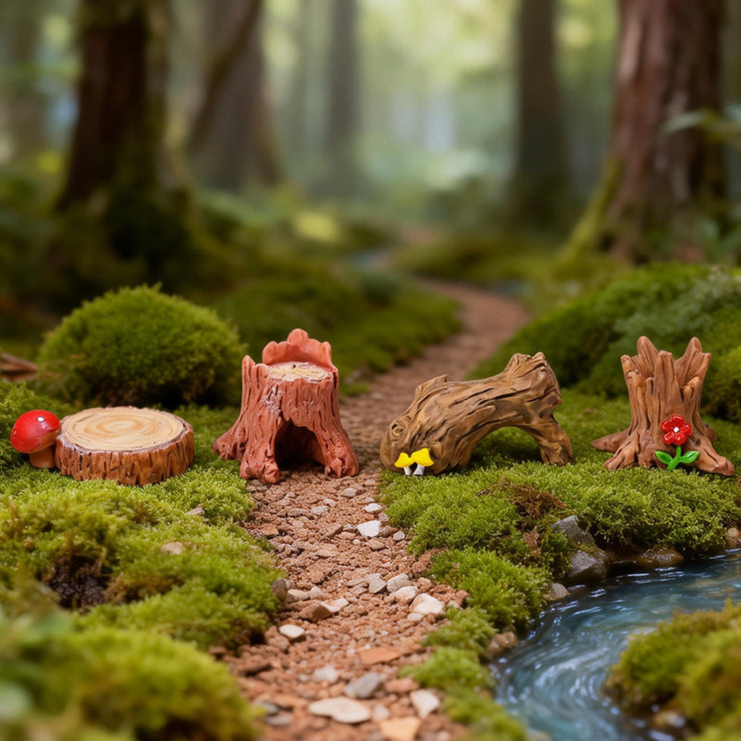 Objella - Woodland Stump Furniture Miniature Ornament