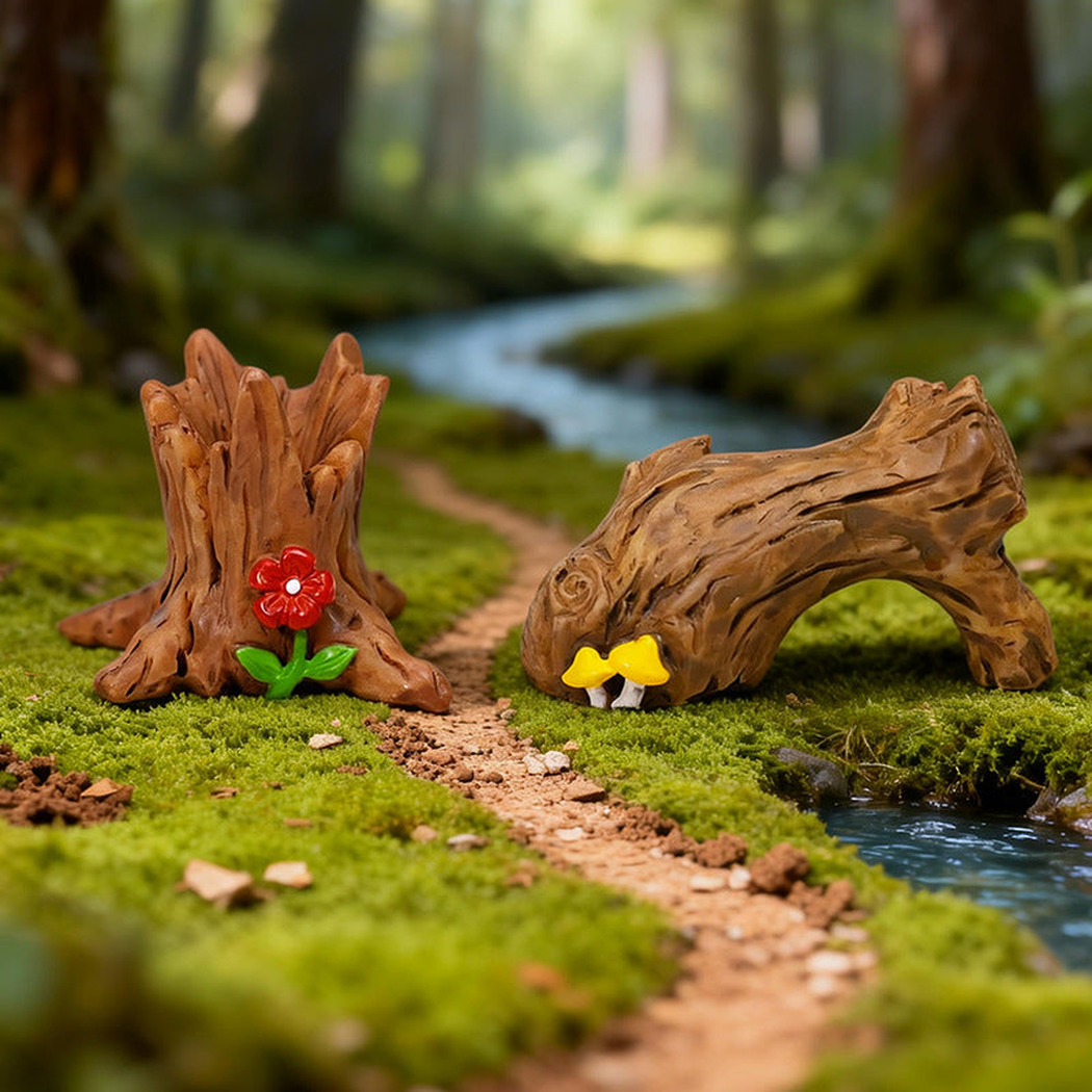 Objella - Woodland Stump Furniture Miniature Ornament