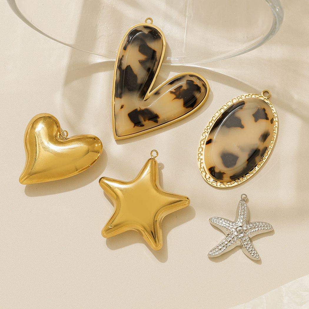 Elvane - Tortoiseshell and Puffed Shape Pendant Only