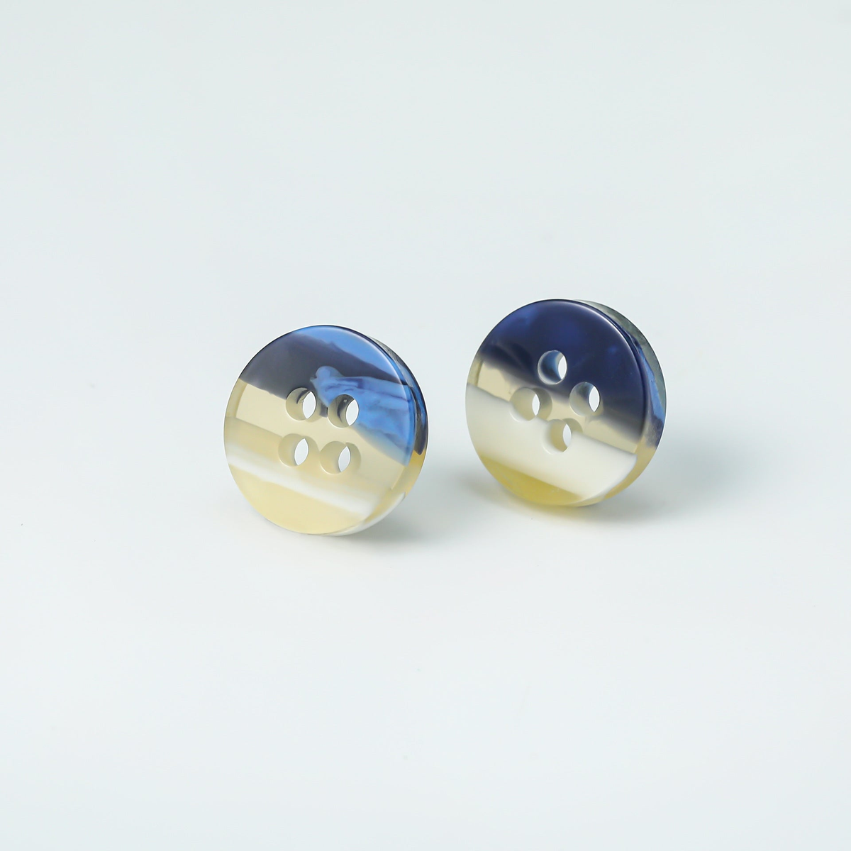 Bunli - DIY 10 Pack Two-Tone Wave-Pattern Round Button