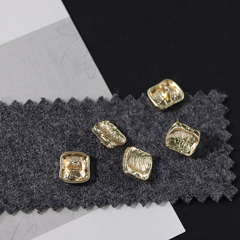 Bunli - DIY 10 Pack Gold-Tone Square Button