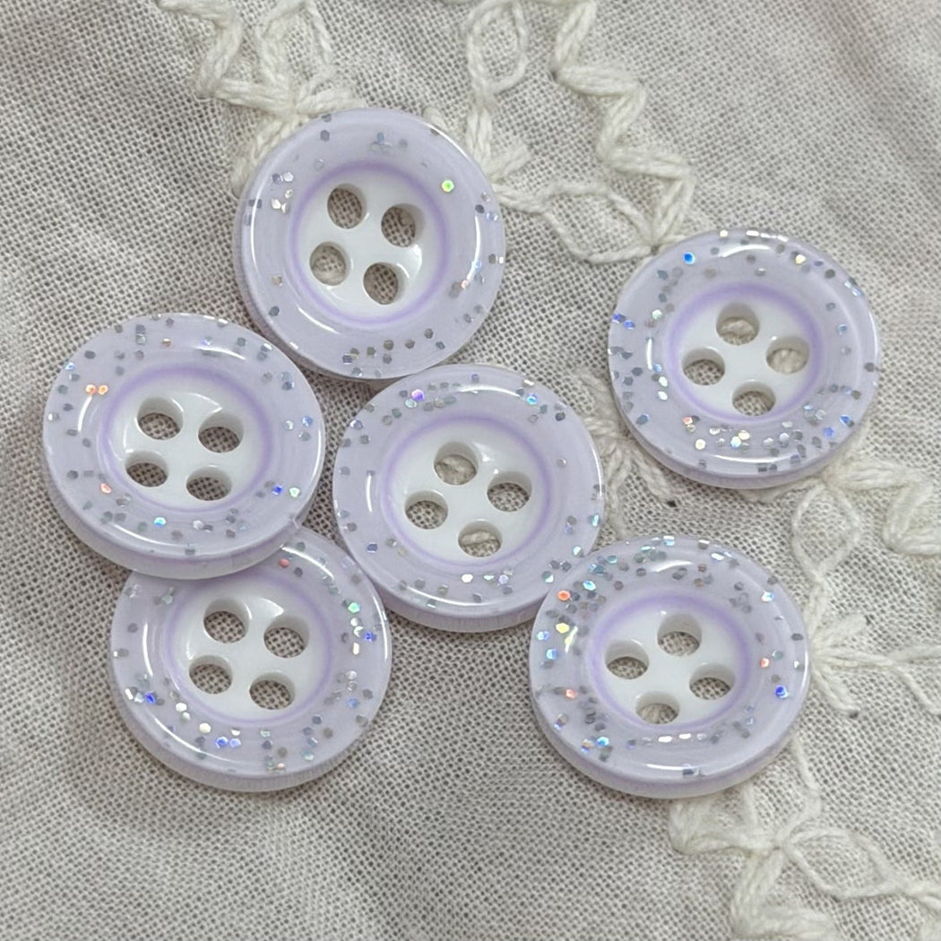 Bunli - DIY 10 Pack Glitter Round Button - PurGlit11