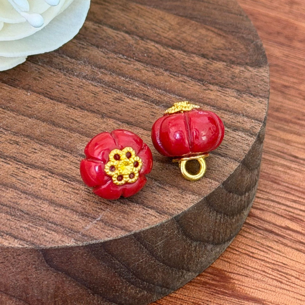 Pumpkin-shaped Chinese-style frog closure accessory, style view 01