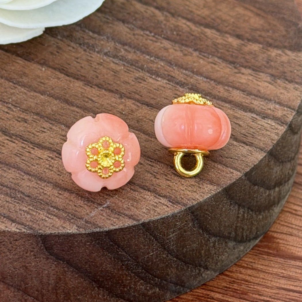 Pumpkin-shaped Chinese-style frog closure accessory, style view 02