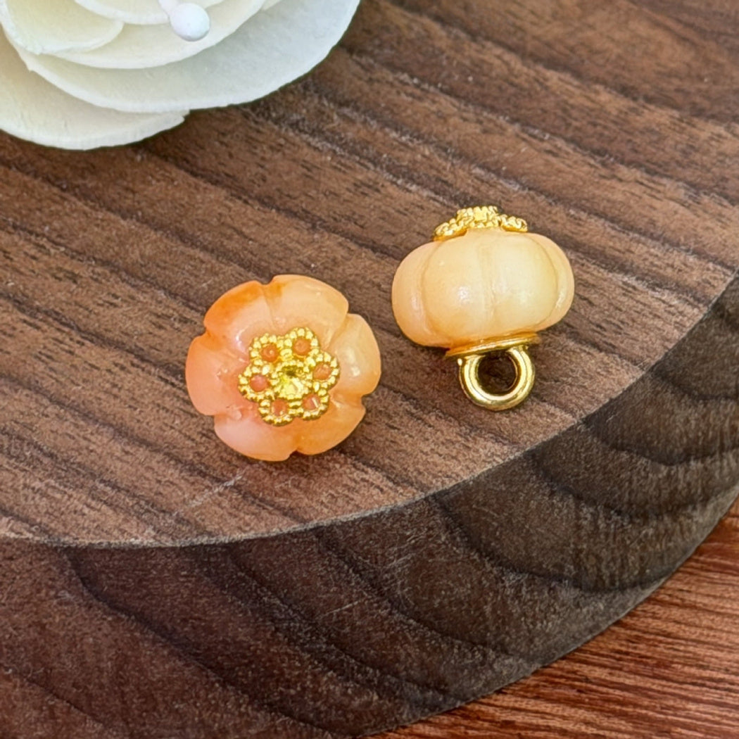Pumpkin-shaped Chinese-style frog closure accessory, style view 03