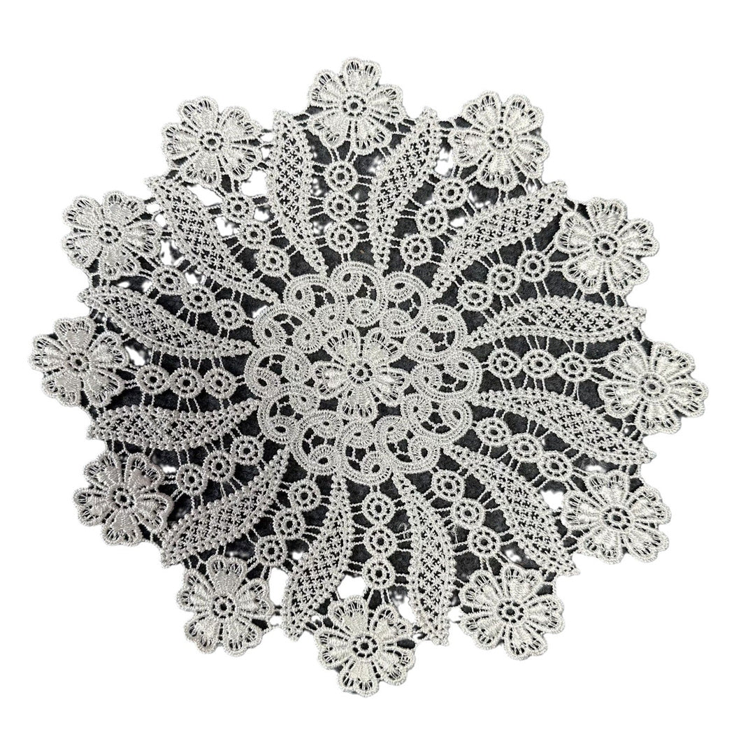 White round lace-style table mat, style view 01