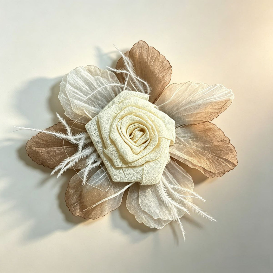 Black and red rose flower craft accessory, style view 02