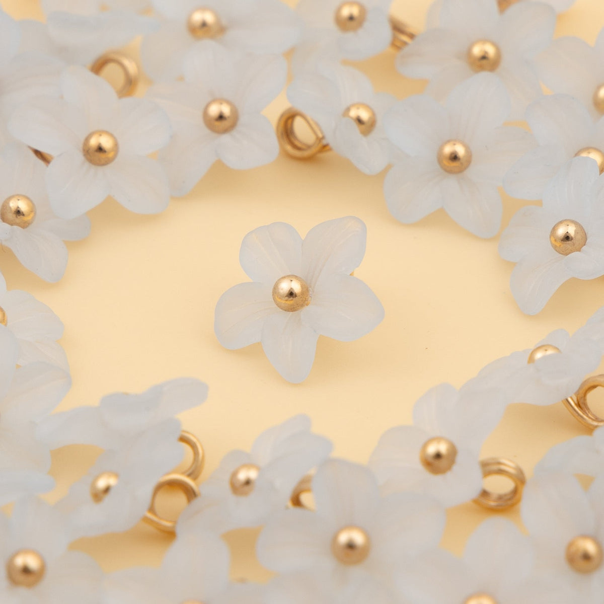Sky blue five petal shank buttons