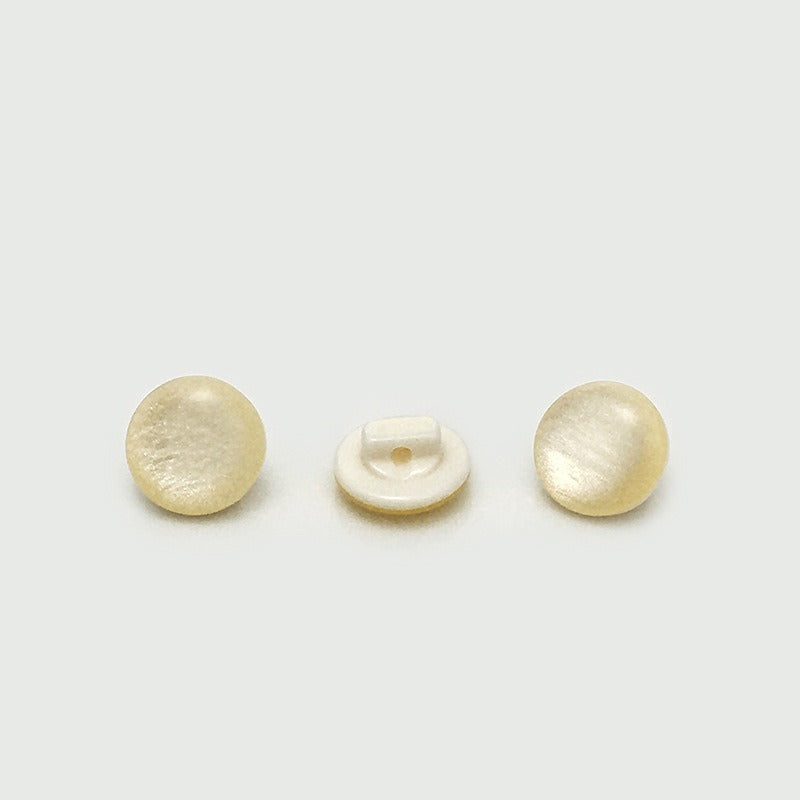 Yellow shimmer dome button front back and side views