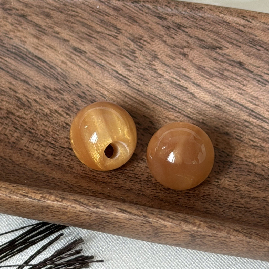 Bunli - DIY 10 Pack Domed Gold-Tone Flecked Button