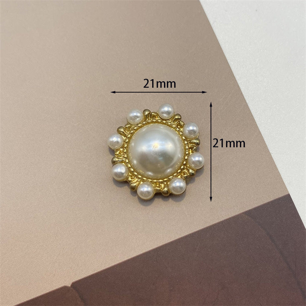 Bunli - DIY 10 Pack Lustrous-Center Faceted-Trim Button