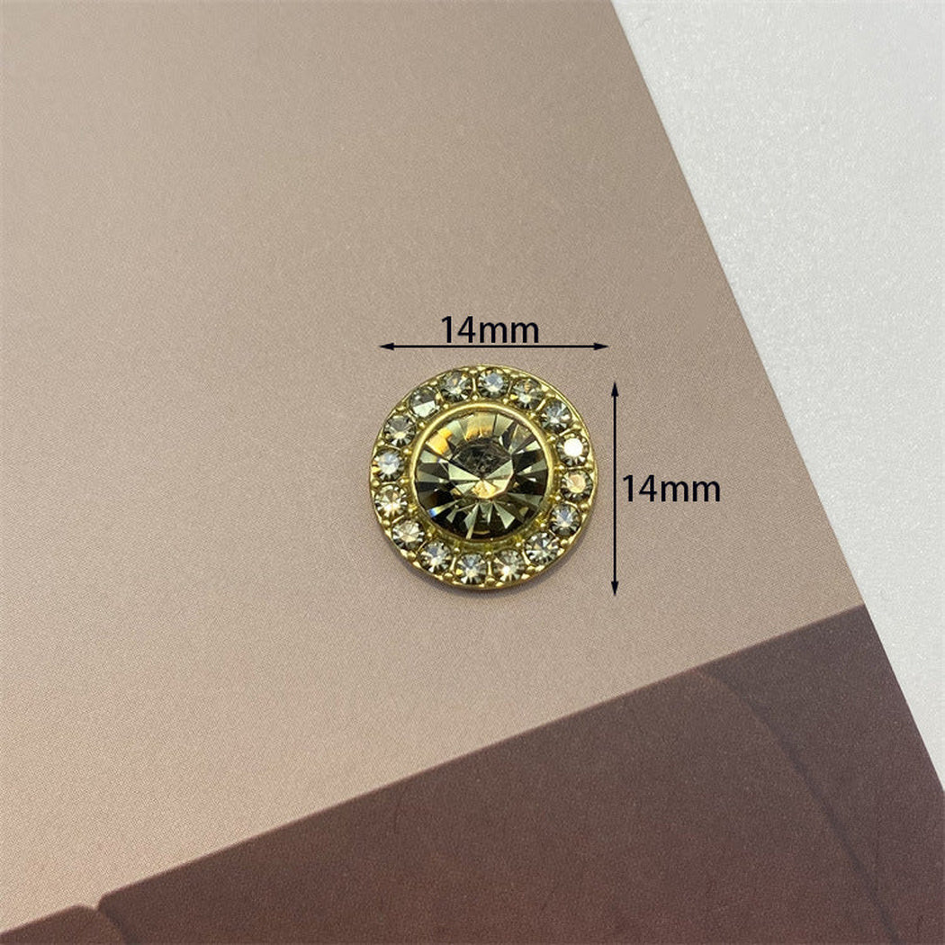 Bunli - DIY 10 Pack Lustrous-Center Faceted-Trim Button