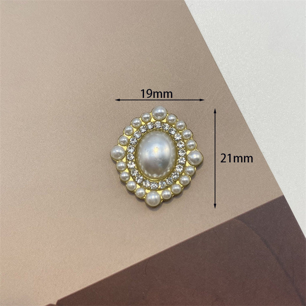 Bunli - DIY 10 Pack Lustrous-Center Faceted-Trim Button