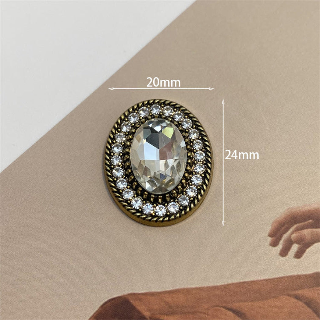 Bunli - DIY 10 Pack Beaded-Trim Faceted-Center Button