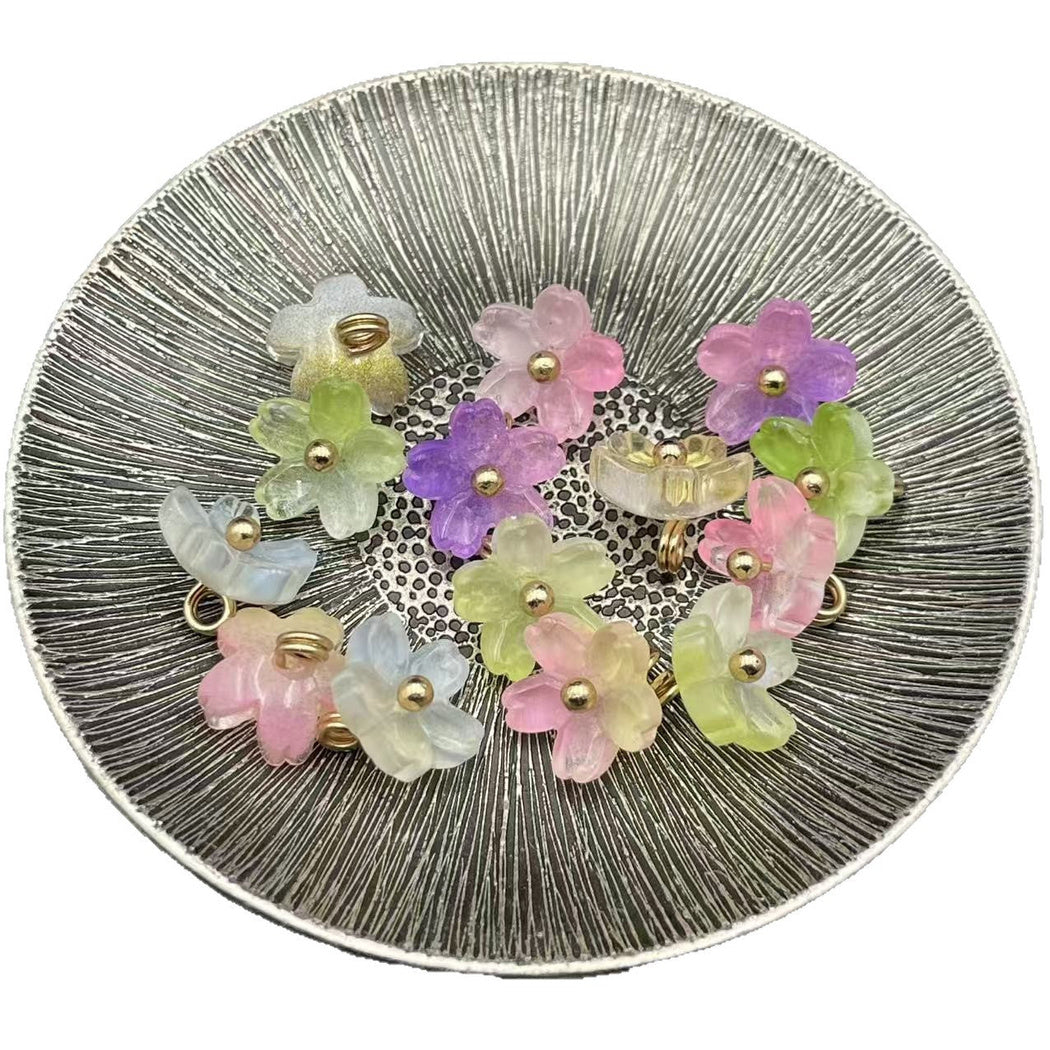 Bunli - DIY 10 Pack Five-Petal Translucent Shank Button