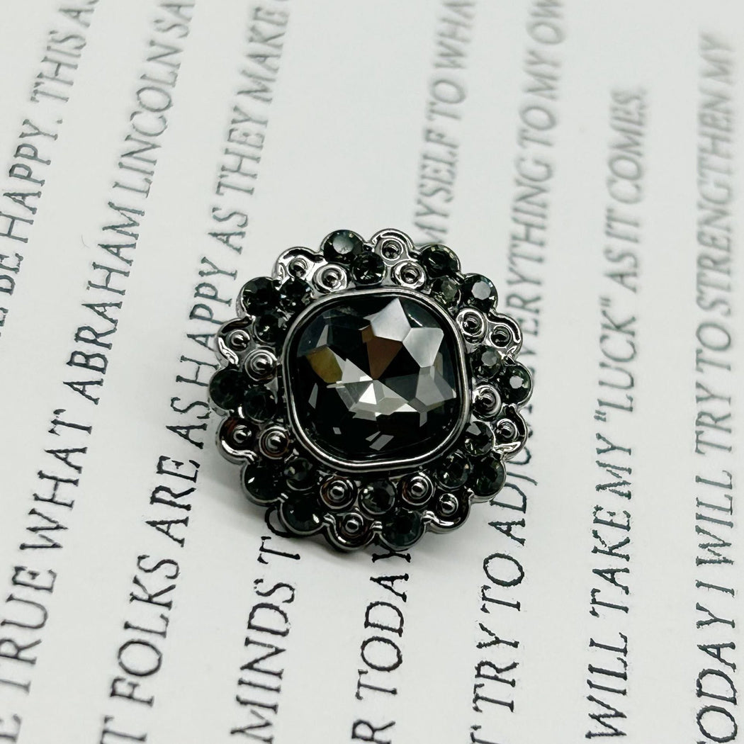 Bunli - DIY 10 Pack Faceted-Center Beaded-Flower Button