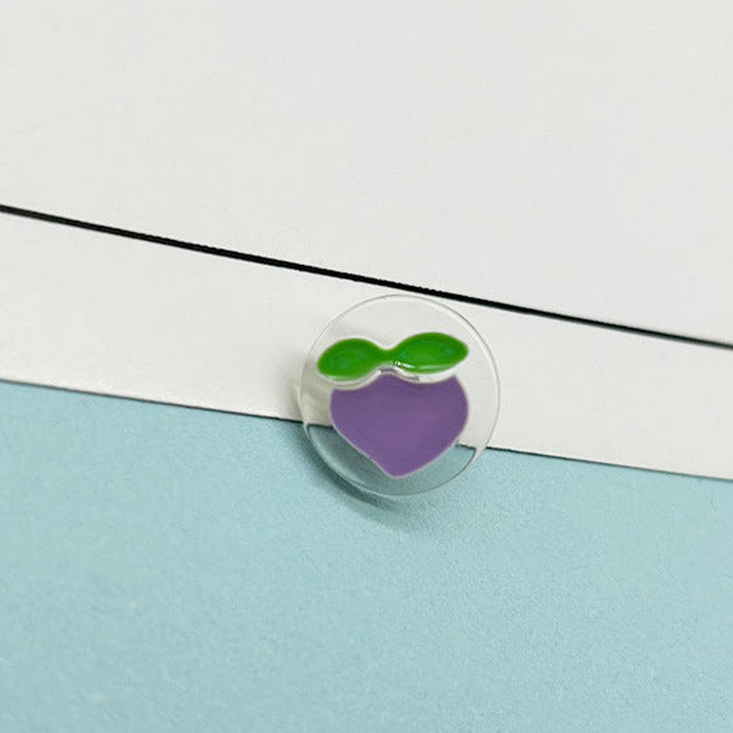 Bunli - DIY 10 Pack Peach-Motif Raised-Leaf Button