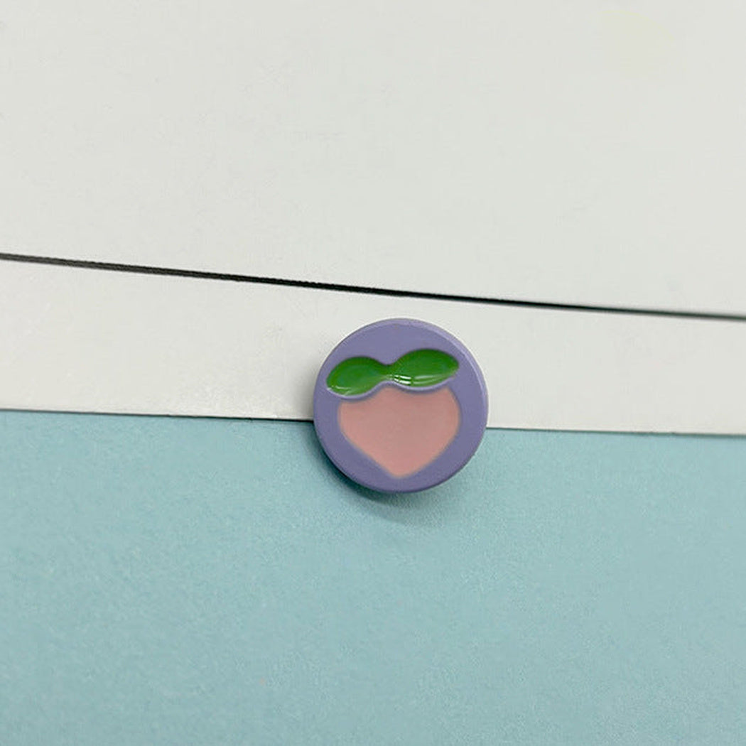 Bunli - DIY 10 Pack Peach-Motif Raised-Leaf Button