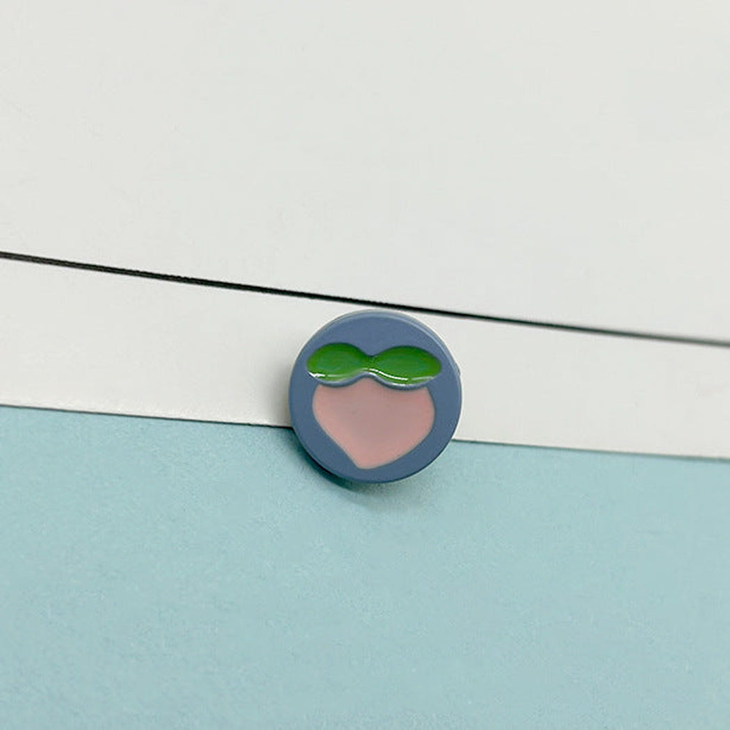 Bunli - DIY 10 Pack Peach-Motif Raised-Leaf Button