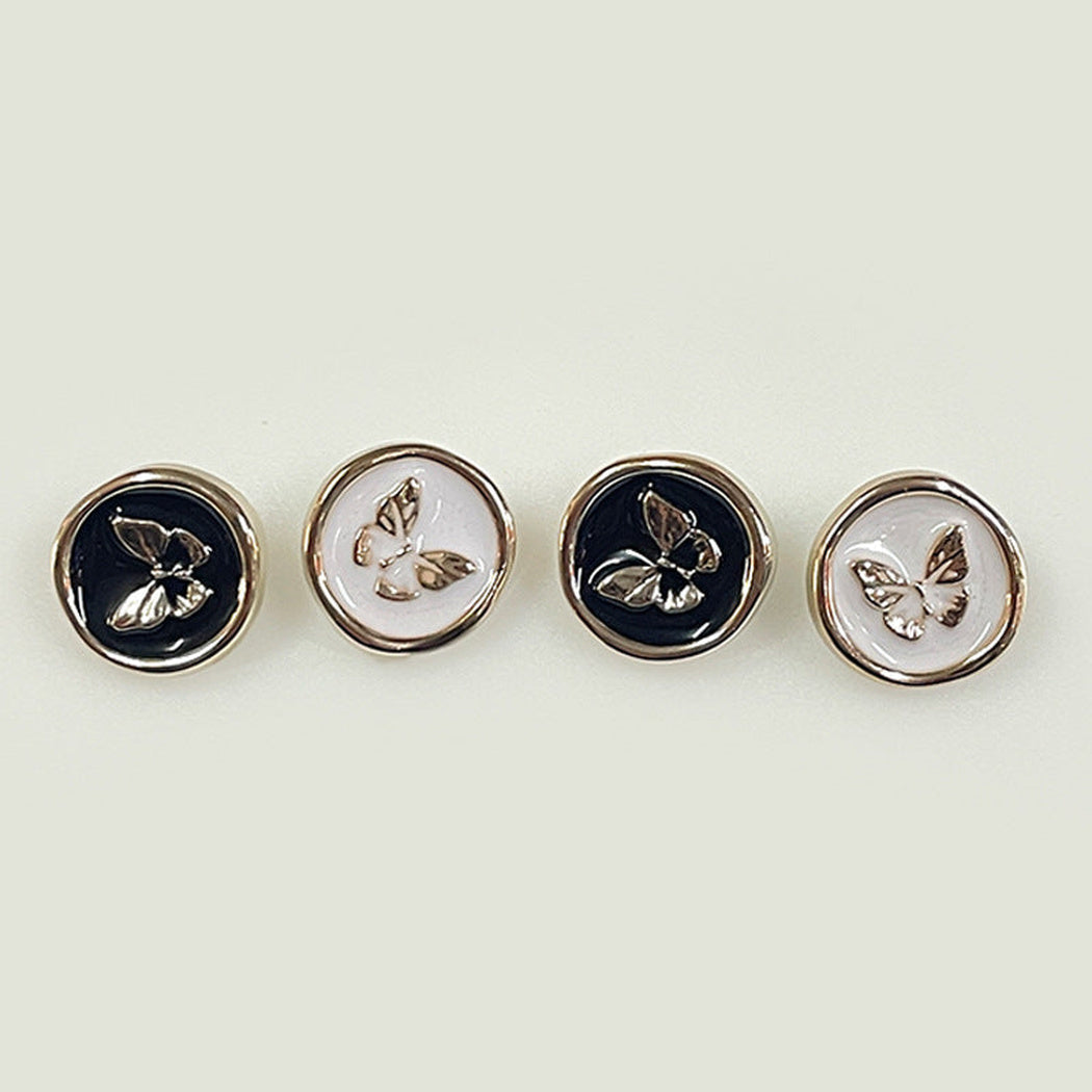 Bunli - DIY 10 Pack Butterfly-Relief Raised-Rim Button