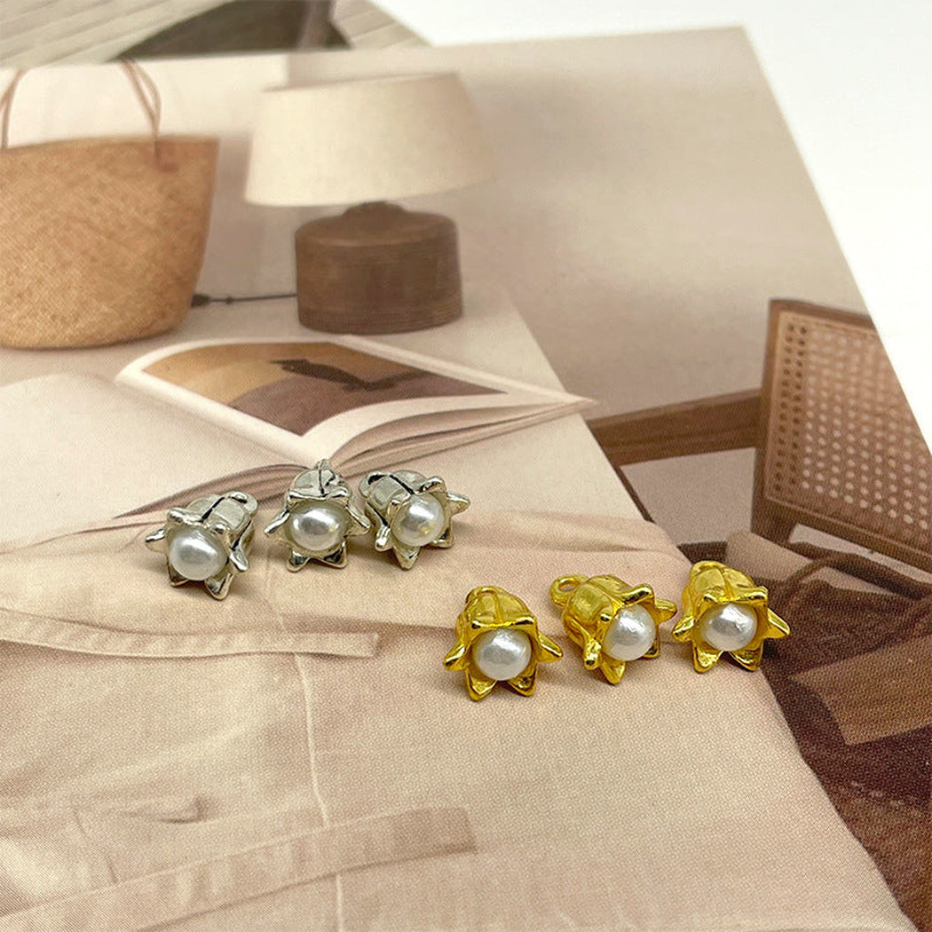 Bunli - DIY 10 Pack Bell-Flower Lustrous-Center Button