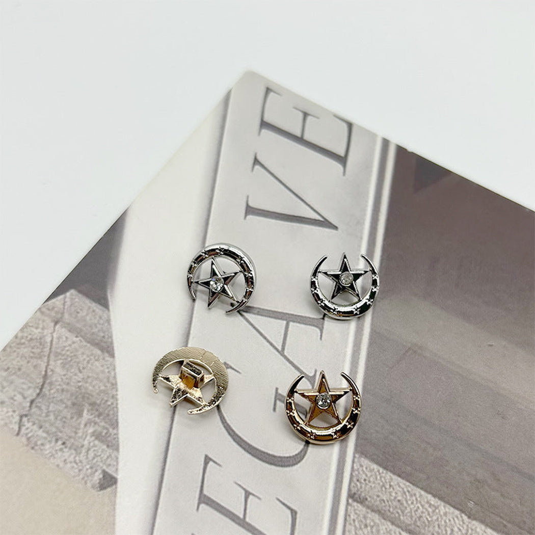 Bunli - DIY 10 Pack Crescent-Star Faceted-Accent Button