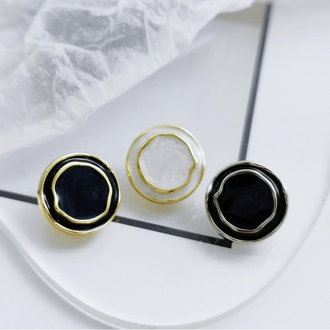 Bunli - DIY 10 Pack Concentric-Ring Glossy Button