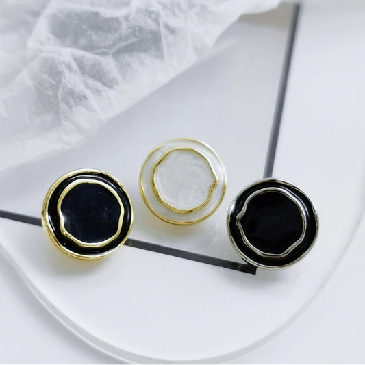 Bunli - DIY 10 Pack Concentric-Ring Glossy Button