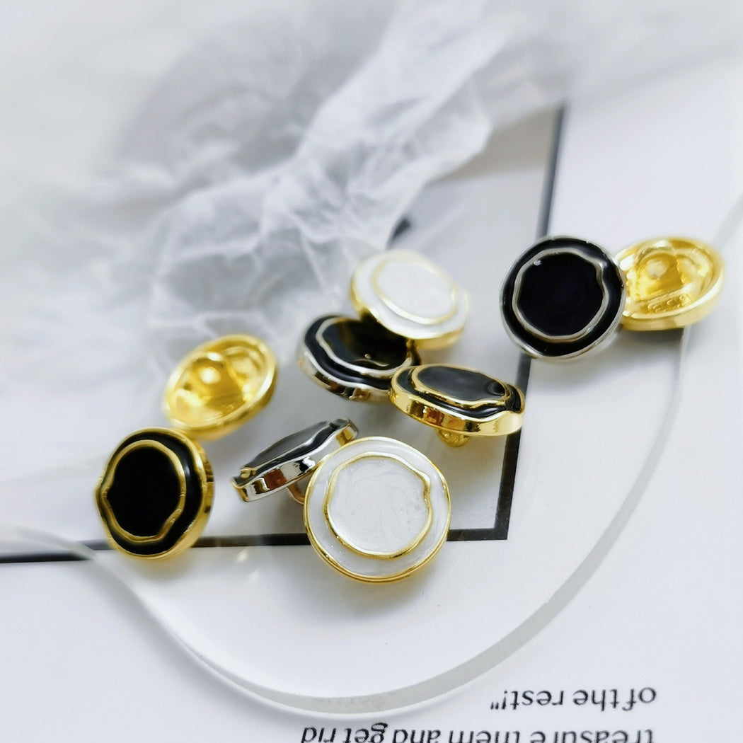 Bunli - DIY 10 Pack Concentric-Ring Glossy Button