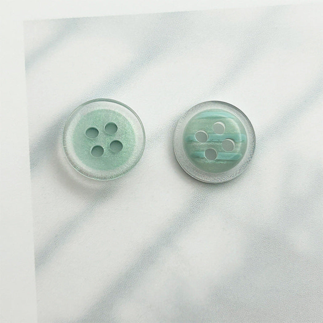 Bunli - DIY 10 Pack Iridescent Recessed Four-Hole Button