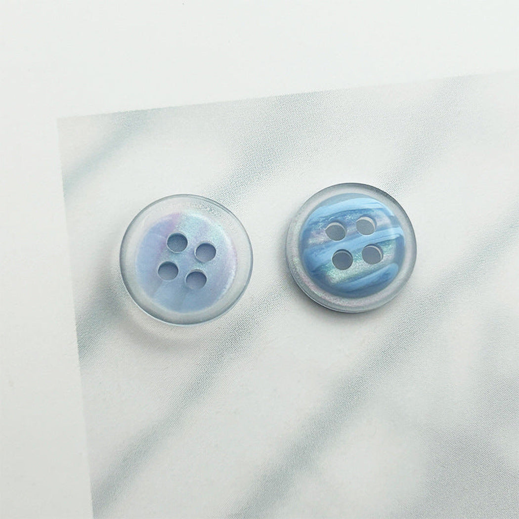 Bunli - DIY 10 Pack Iridescent Recessed Four-Hole Button