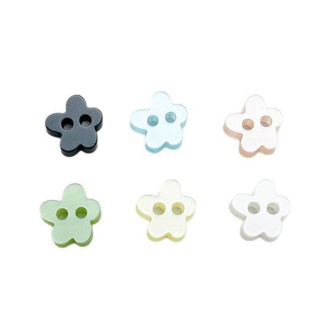 Bunli - DIY 10 Pack Rounded-Star Two-Hole Button