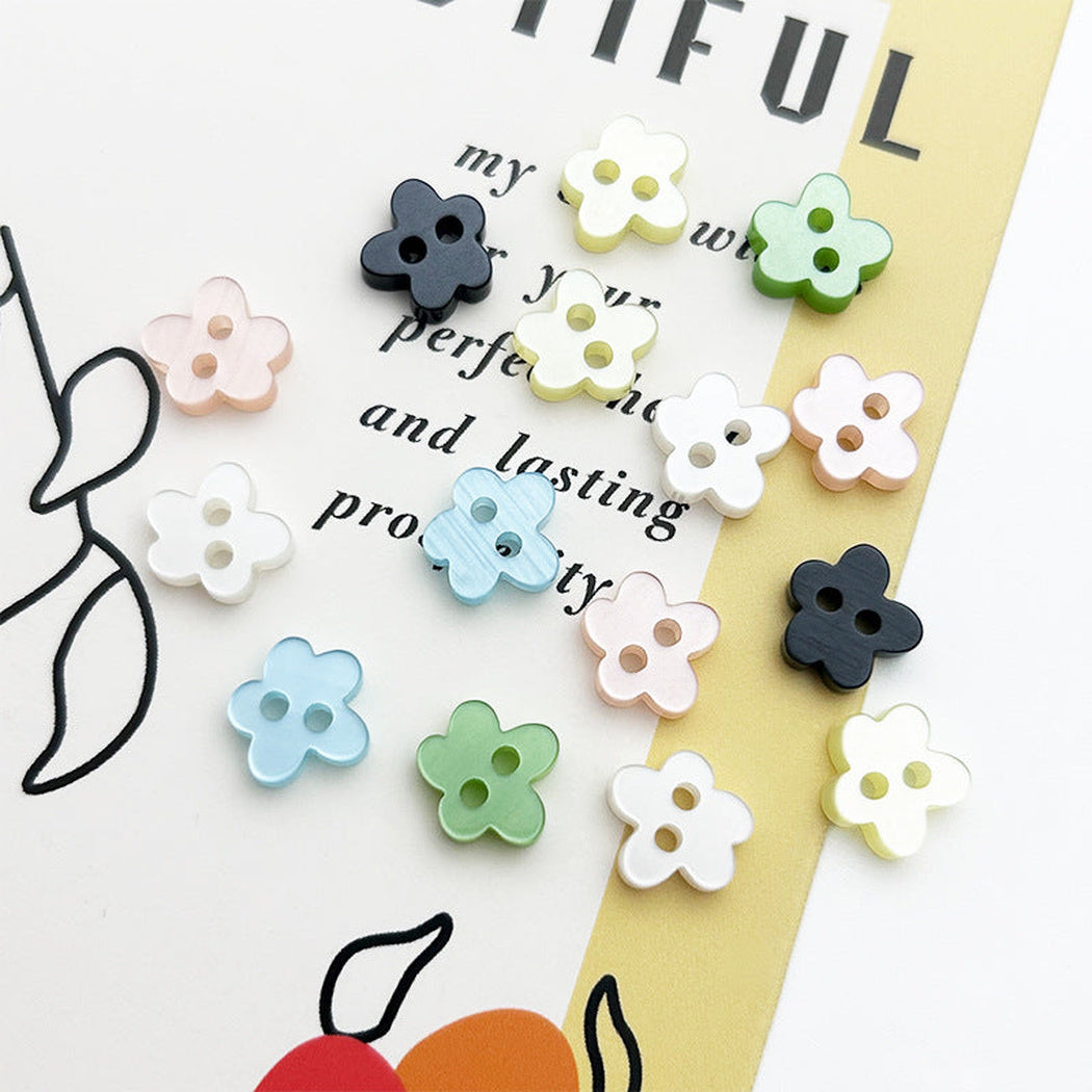 Bunli - DIY 10 Pack Rounded-Star Two-Hole Button