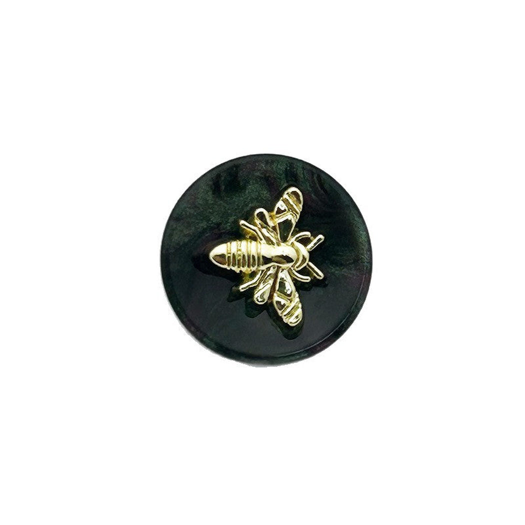 Bunli - DIY 10 Pack Bee-Motif Iridescent-Round Button