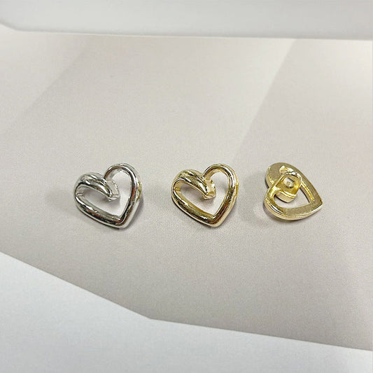 Bunli - DIY 10 Pack Openwork Heart-Shaped Shank Button