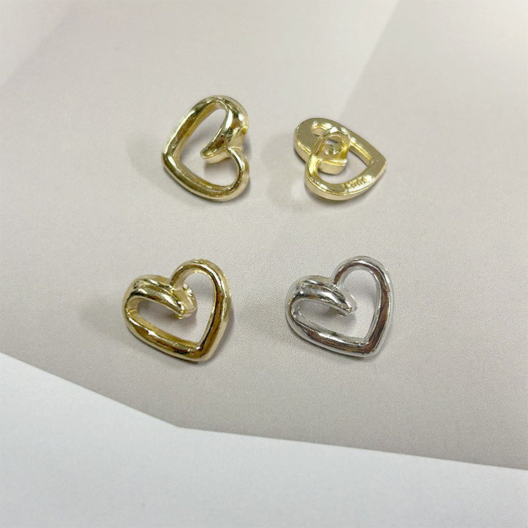 Bunli - DIY 10 Pack Openwork Heart-Shaped Shank Button