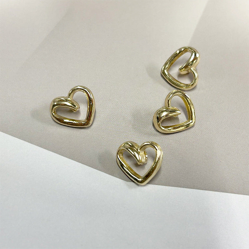 Bunli - DIY 10 Pack Openwork Heart-Shaped Shank Button
