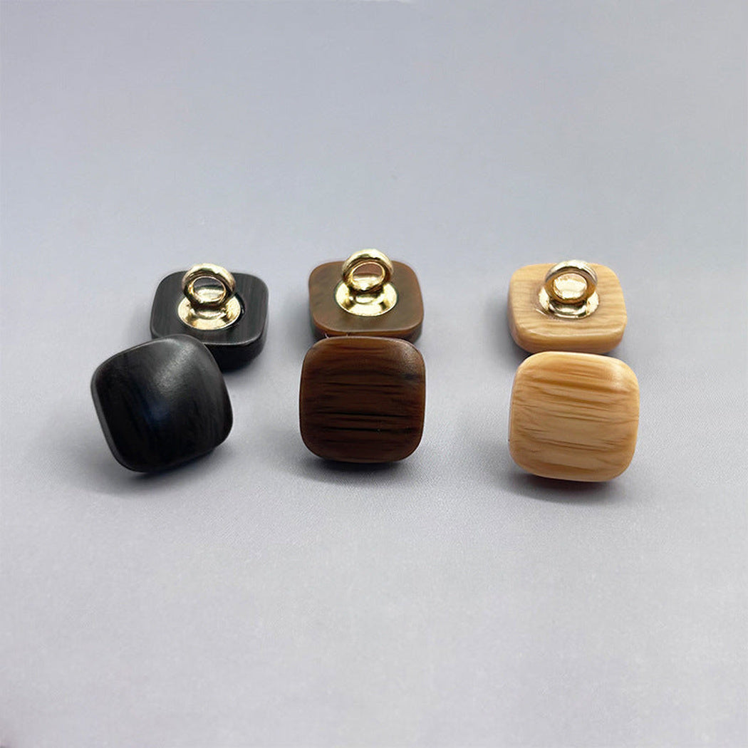 Bunli - DIY 10 Pack Square Linear-Grain Shank Button