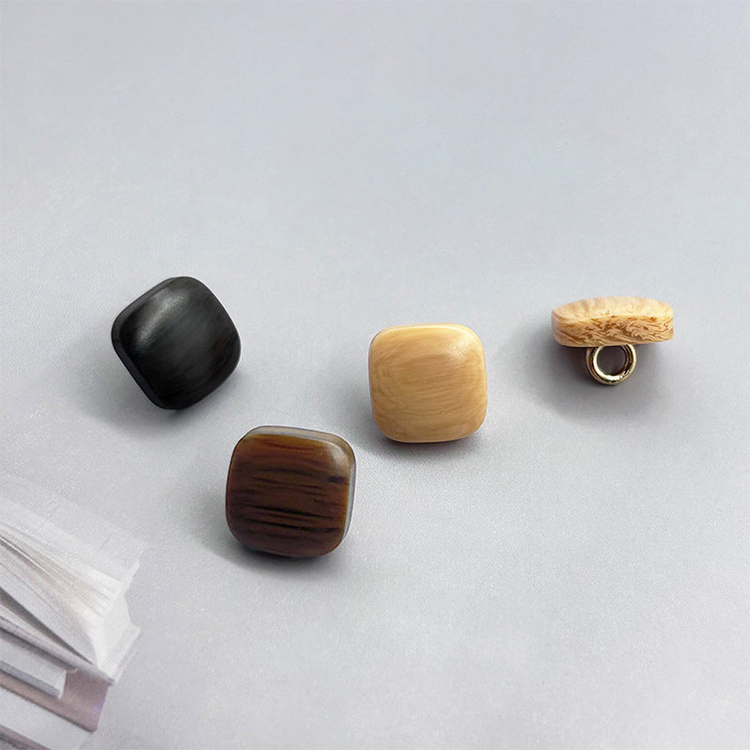 Bunli - DIY 10 Pack Square Linear-Grain Shank Button
