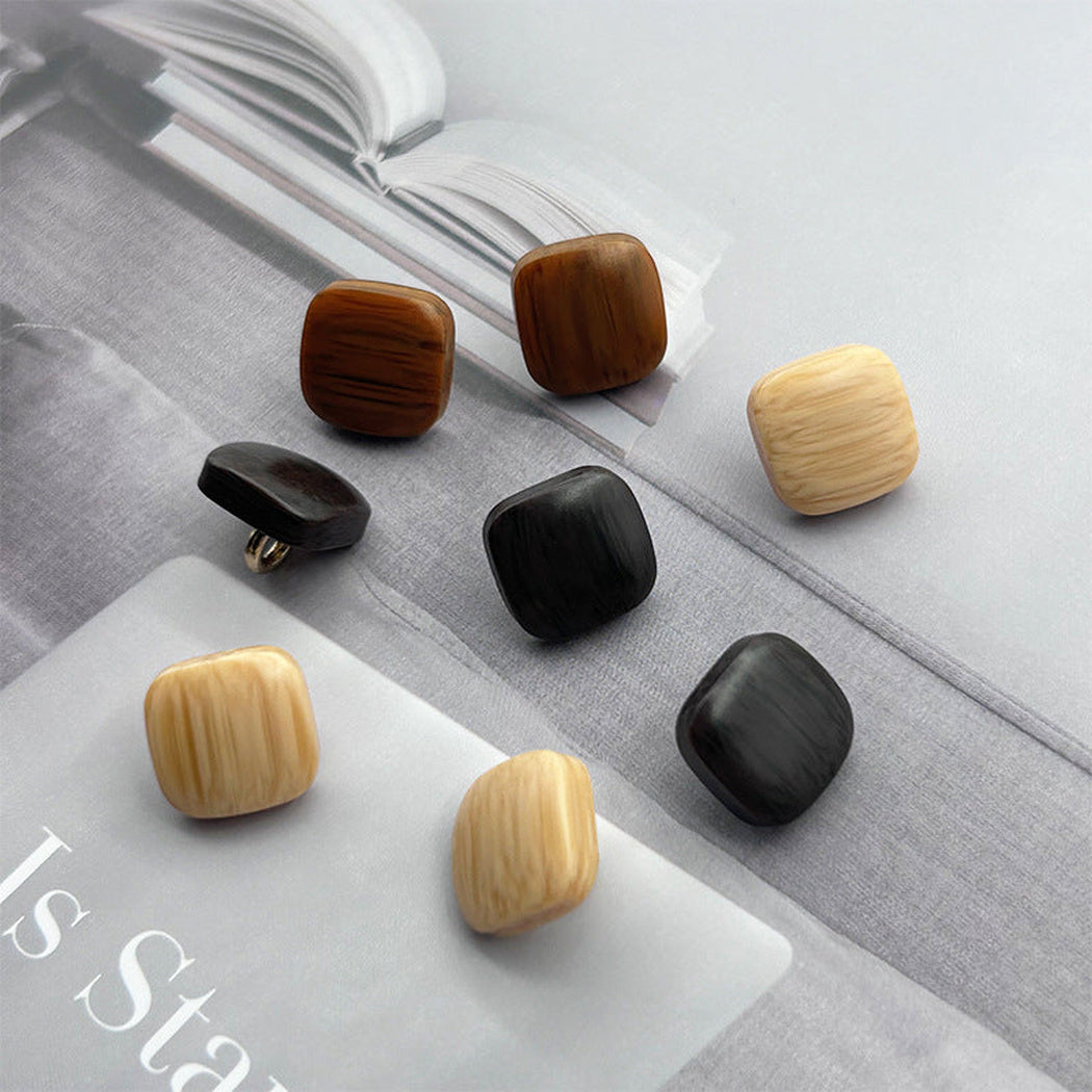 Bunli - DIY 10 Pack Square Linear-Grain Shank Button
