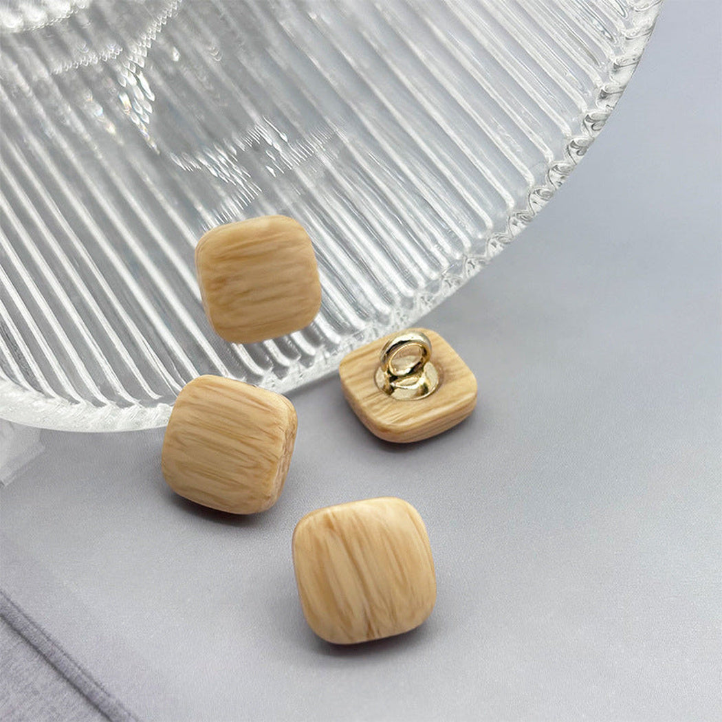 Bunli - DIY 10 Pack Square Linear-Grain Shank Button