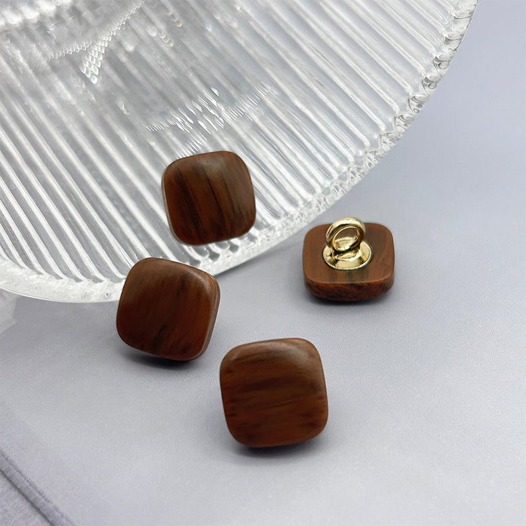 Bunli - DIY 10 Pack Square Linear-Grain Shank Button