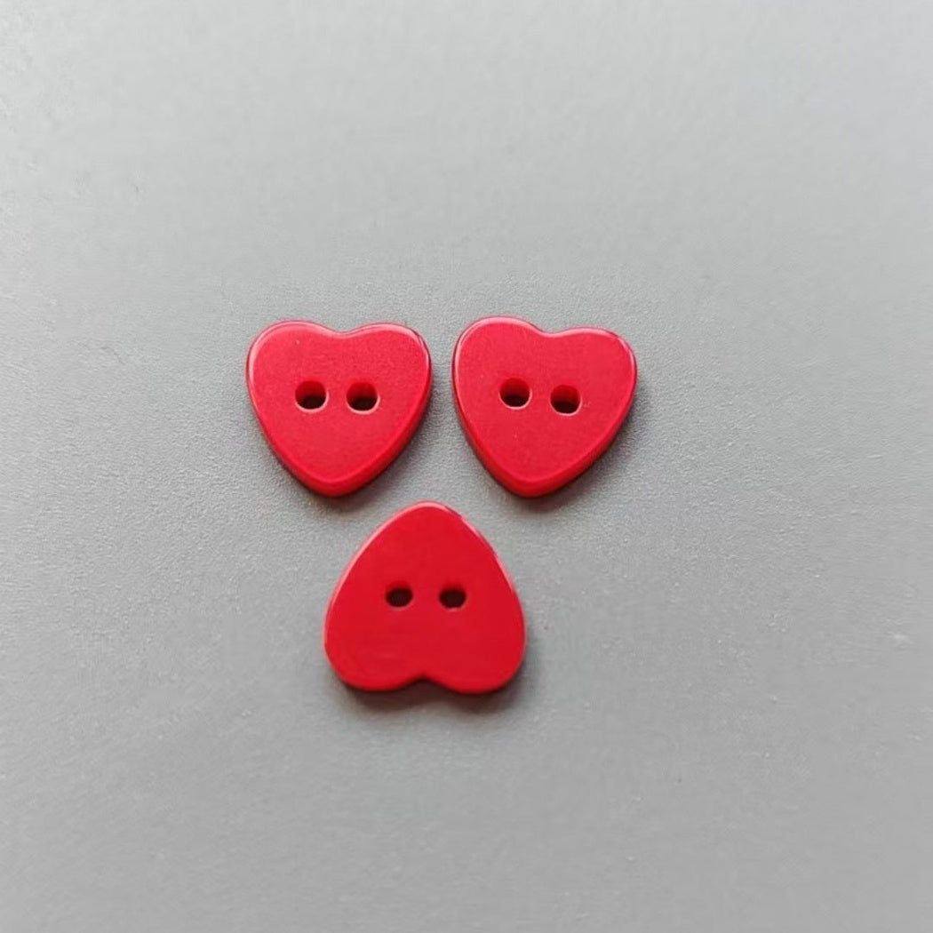 Bunli - DIY 10 Pack White Heart-Shaped Two-Hole Button