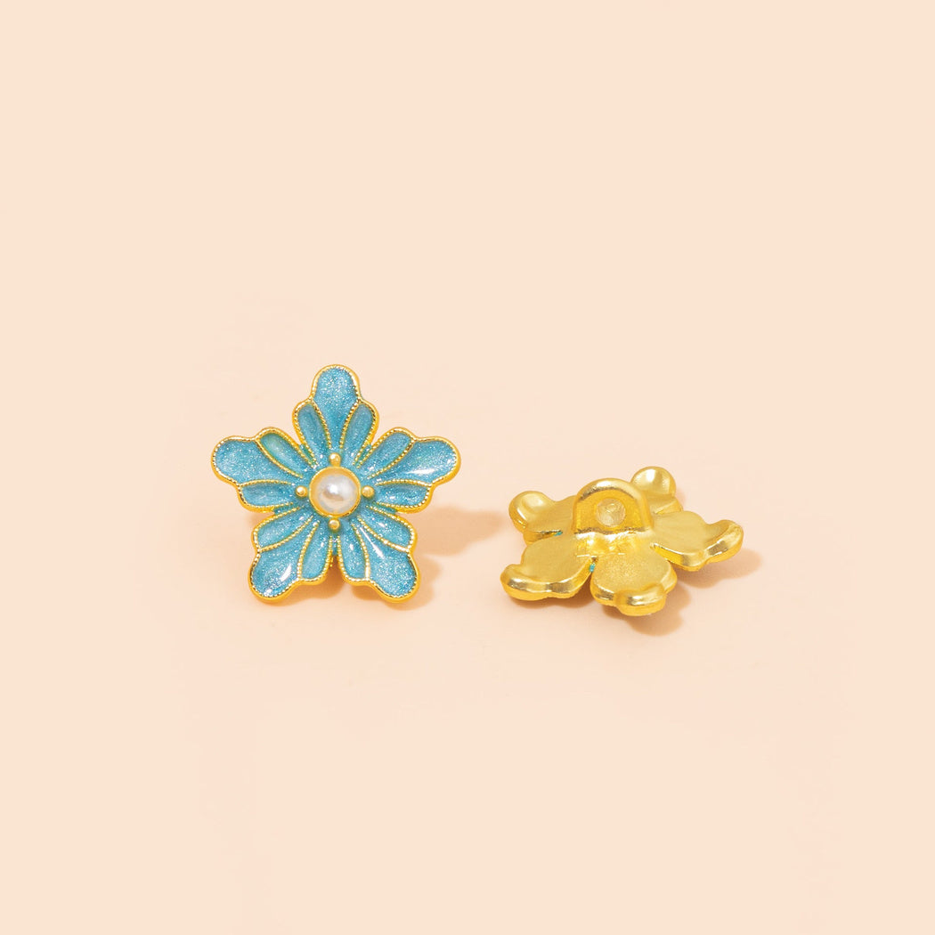 Bunli - DIY 10 Pack Flower-Shaped Lustrous Shank Button